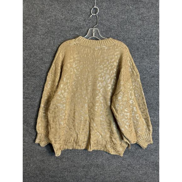 And The Why Womens Pullover Sweater Size XXL Gold Foil Chunky Boutique New - Picture 2 of 9
